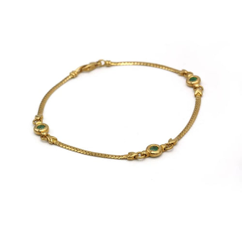 Bracelet Bracelet - Or jaune & Emeraudes 58 Facettes 250281R