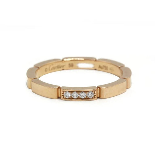 Bague 59 Alliance Maillon Panthère 4 diamants - CARTIER 58 Facettes 260035R