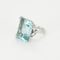 Bague 47 Bague Art Déco en platine et aigue marine 58 Facettes CAS0171
