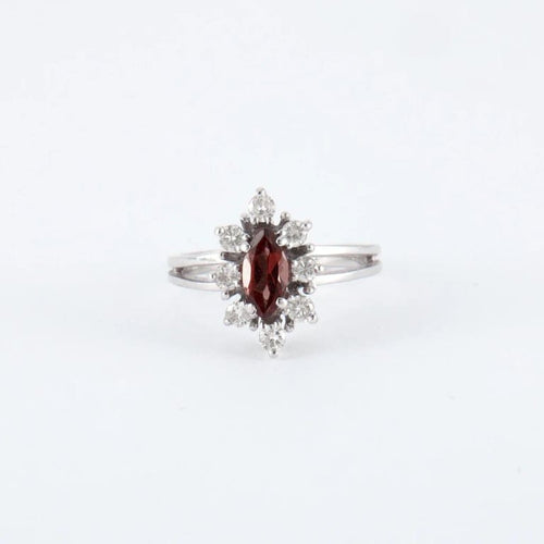 Bague 50 Bague Grenat Diamants 58 Facettes