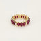 Bague 51.5 Alliance sertie de rubis cabochon et diamants en or jaune 18k 58 Facettes RNG3474