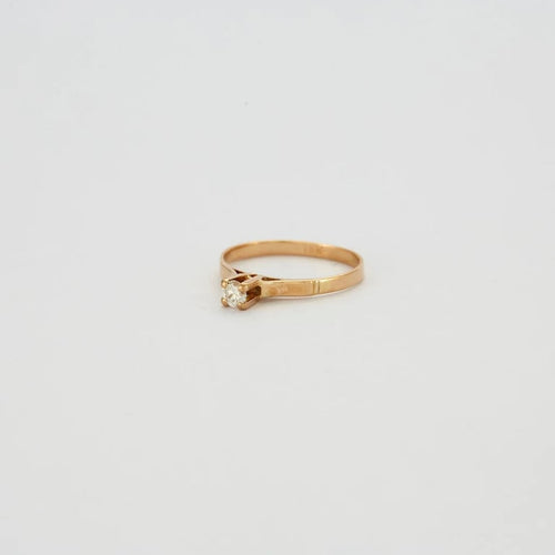 Bague 55 Bague solitaire en or jaune 18 carats sertie d’un diamant 58 Facettes