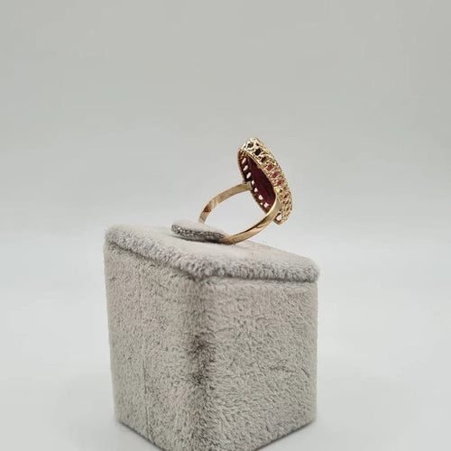 Bague 57 Bague or rose sertie d'une pierre rose 58 Facettes