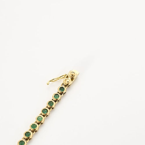 Bracelet Bracelet ligne en or jaune et émeraudes 58 Facettes VIC0633
