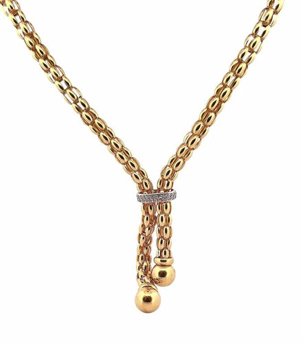Collier Collier maille Popcorn à pompons en or 18 carats 58 Facettes