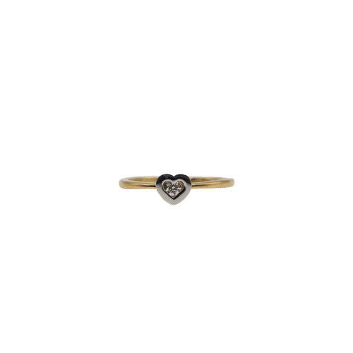 Bague 54 Solitaire or jaune & blanc 18 carats serti d’un diamant 58 Facettes