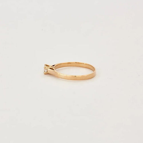 Bague 55 Bague solitaire Or jaune Diamant 58 Facettes