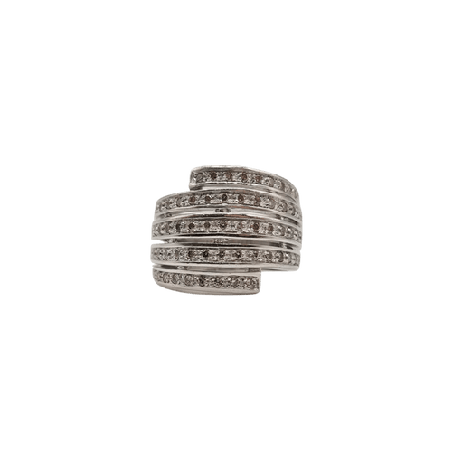 Bague 56.5 Bague or blanc sertie de diamants anciens 58 Facettes