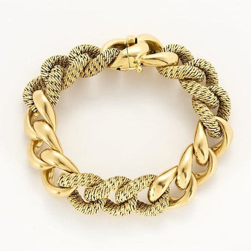 Bracelet Georges Lenfant - Rare Bracelet Gourmette Maillons Torsadés en Or Jaune 58 Facettes 58FC117