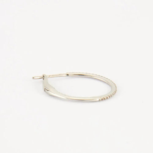 Boucles d'oreilles Créoles en or blanc diamants 58 Facettes