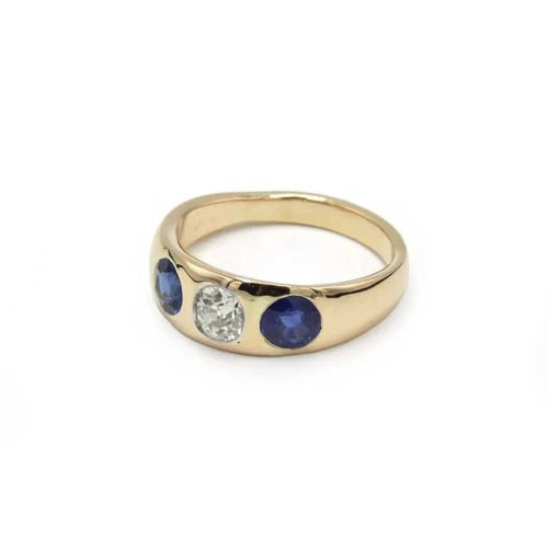 Bague 55 Bague Jonc Or jaune, Diamant & Saphirs 58 Facettes 250072R