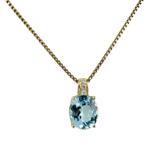 Pendentif Pendentif en or jaune 18 carats avec topaze et diamants 58 Facettes 2364