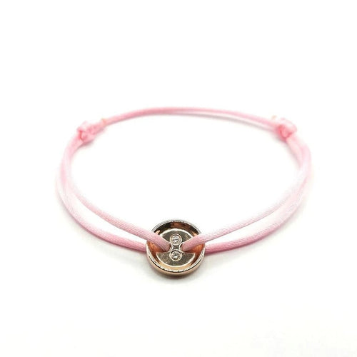 Bracelet Bracelet or rose, diamants sur cordon signé Ely Bela 58 Facettes