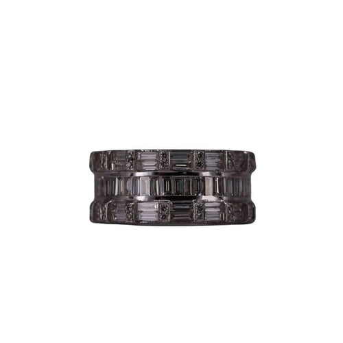 Bague 53 Bague triple sertie de diamants en or blanc 18k 58 Facettes RNG2650