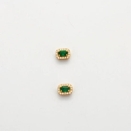 Boucles d'oreilles Boucles d'oreilles Or Emeraude et Diamants 58 Facettes