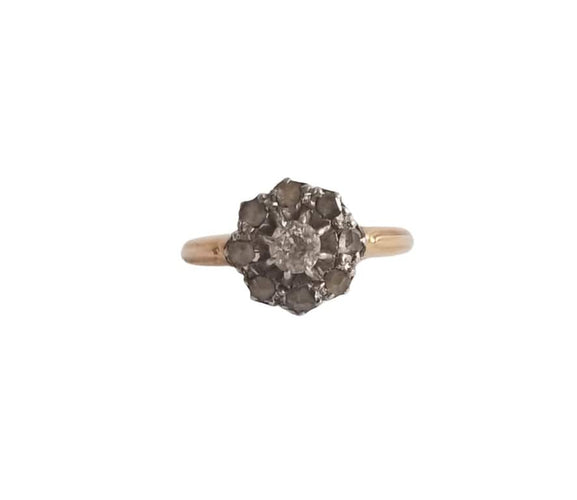 Bague 52 Bague or jaune diamants anciens 58 Facettes