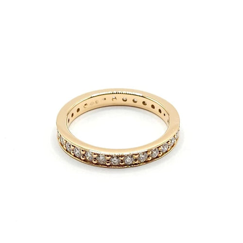 Bague 52 Alliance or rose sertie de diamants 58 Facettes