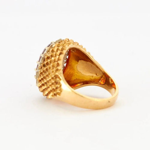 Bague 53 Bague Boule Or Jaune Torsadé Diamants Quartz 58 Facettes 4163