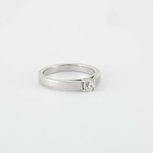 Bague 52 Bague solitaire Or blanc Diamants 0.50ct 58 Facettes