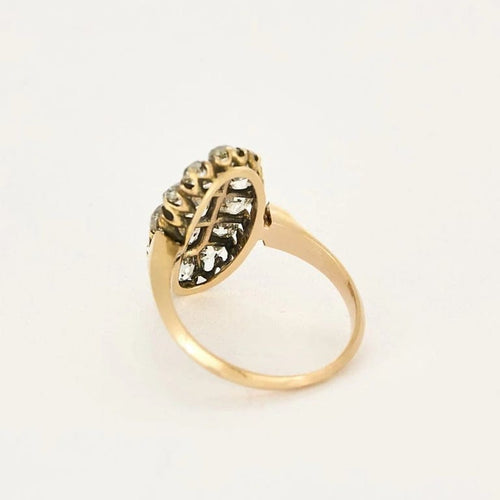Bague 56 Bague - Bague sertie de diamants taille ancienne en or jaune 18k 58 Facettes LJ23-283