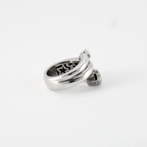Bague 53 Bague or blanc 18 cts sertie diamants naturels 58 Facettes