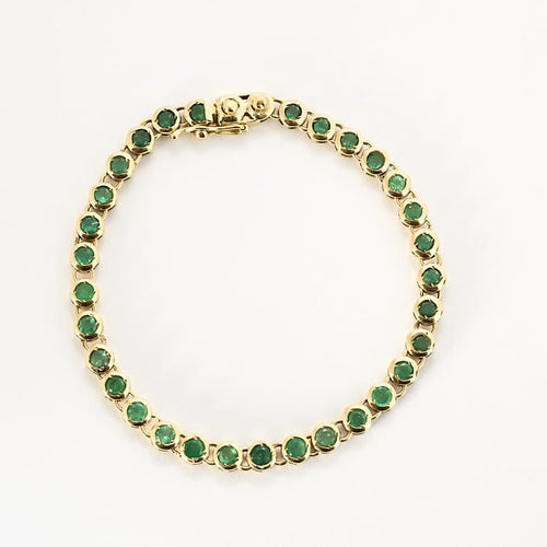 Bracelet Bracelet ligne en or jaune et émeraudes 58 Facettes VIC0633