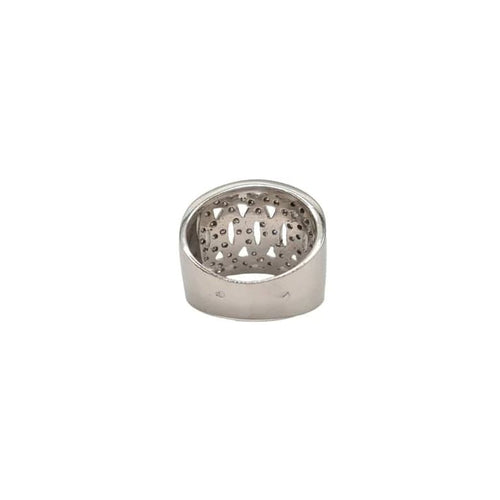 Bague 53.5 Bague or blanc sertie de diamants naturels 58 Facettes