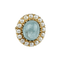 Bague 53.5 Bague vintage en or jaune 14 carats avec aquamarine et perles 58 Facettes 1996