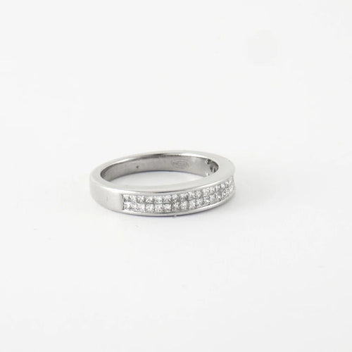 Bague 54.5 Bague Or blanc 18 Diamants 58 Facettes