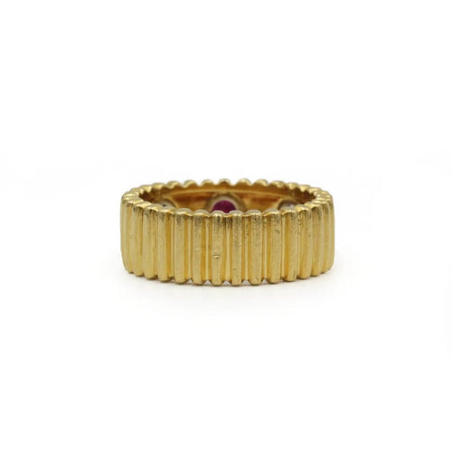 Bague 54 Bague Godronnée - Or, Diamants & Rubis 58 Facettes 250396R