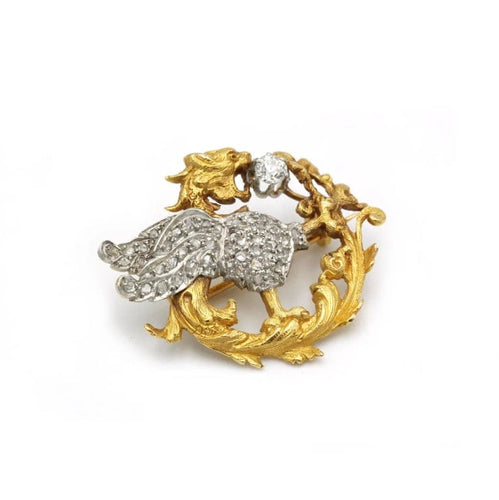 Broche Broche - Or jaune, Platine & Diamants 58 Facettes 250081R