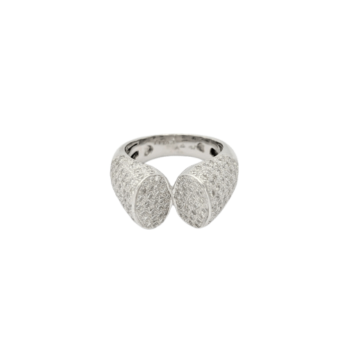 Bague 53 Bague en or blanc 18 carats pavée de diamants 58 Facettes 28797