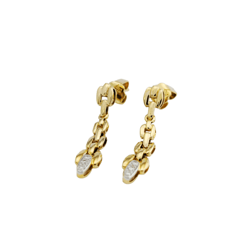 Boucles d'oreilles Boucles d'oreilles maillon en or jaune 18 carats et diamants 58 Facettes 32180