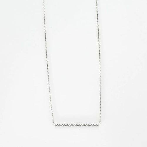 Collier Collier or blanc serti d’une barrette de diamants 58 Facettes