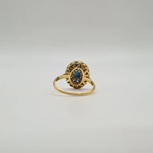 Bague 54 Bague art déco or jaune 18 carats sertie de saphirs et diamants 58 Facettes