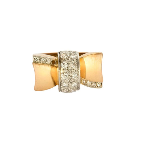 Bague 56.5 Bague Tank or jaune et diamants 58 Facettes 58FC179