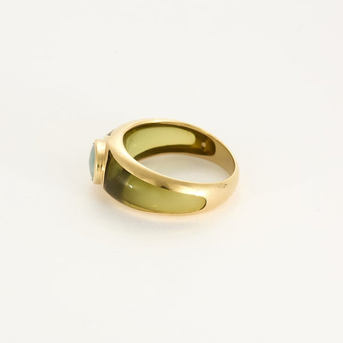 Bague 52 Bague jonc en Or jaune 18k ornée d'une topaze 58 Facettes SMA0406X2