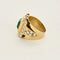 Bague 53 Bague entourage en or jaune 18k avec émeraude et diamants 58 Facettes LJ 25- 288
