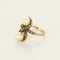 Bague 53.5 Bague Toi et Moi en or jaune et argent, perles et diamants taillés en rose 58 Facettes MON0919