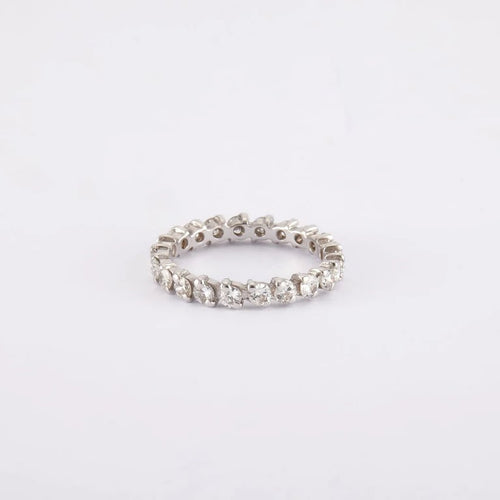Bague 52 / Blanc/Gris / Or 750 Alliance américaine 22 Diamants 58 Facettes 180198R