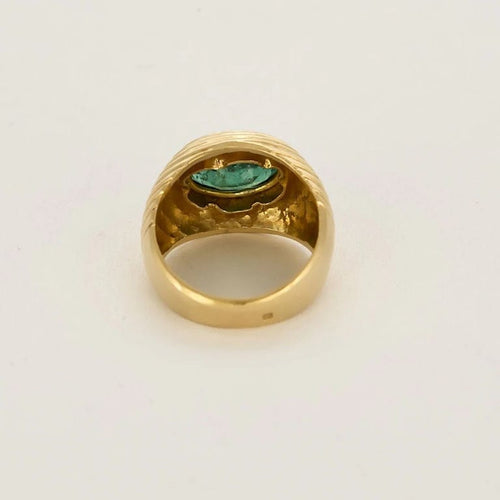 Bague 54 Bague dôme en or jaune et émeraude 58 Facettes TAR1358