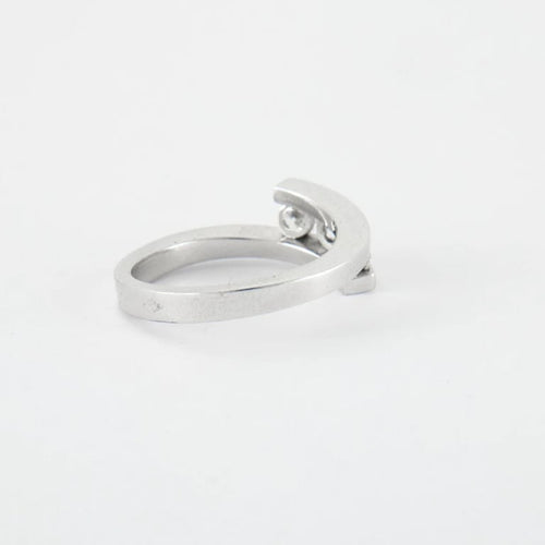 Bague 54 Bague or blanc trilogie diamants 58 Facettes