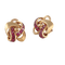 Boucles d'oreilles Boucles d'oreilles entrelacées Rubis synthétiques 58 Facettes 1