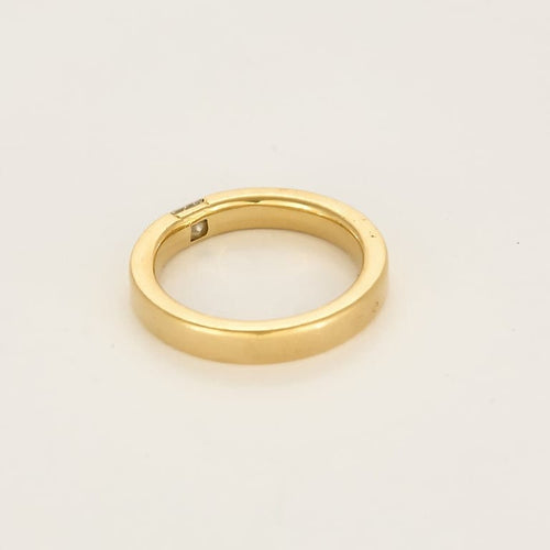 Bague 57.5 Bague jonc en or jaune et diamant princesse 58 Facettes ANG1011