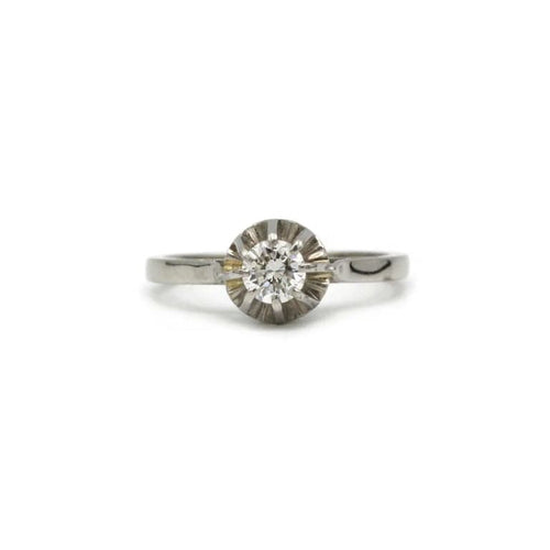 Bague 55 Solitaire - Or, platine et diamant 58 Facettes 220034SP