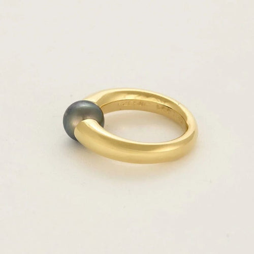 Bague 53 Cartier - Bague jonc bombé en or jaune 18k et perle de Tahiti 58 Facettes DADB-06