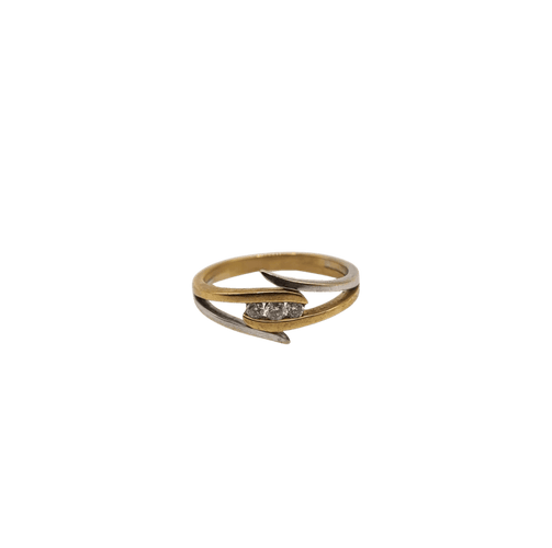 Bague 50.5 Bague or jaune et blanc sertie de diamants 58 Facettes