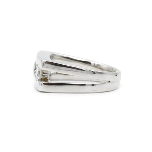 Bague 59 Bague - or blanc et diamants 58 Facettes 220156R