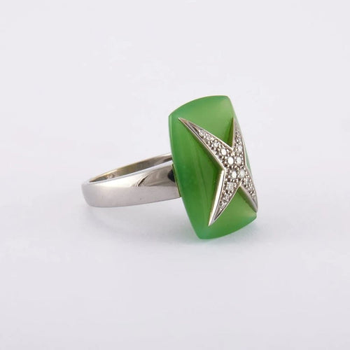 Bague 56 / Blanc/Gris / Or 750 Bague Etoile Divine - MAUBOUSSIN 58 Facettes 140509R