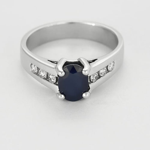 Bague 52 Bague en Or blanc 18k Saphir 58 Facettes DIE1709